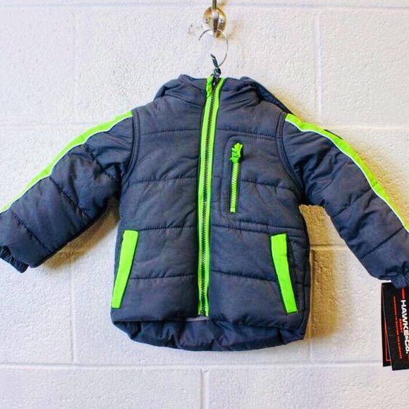 NEW HAWKE & CO “Sharkskin” Puffer Jacket-12 M - Picture 1 of 5